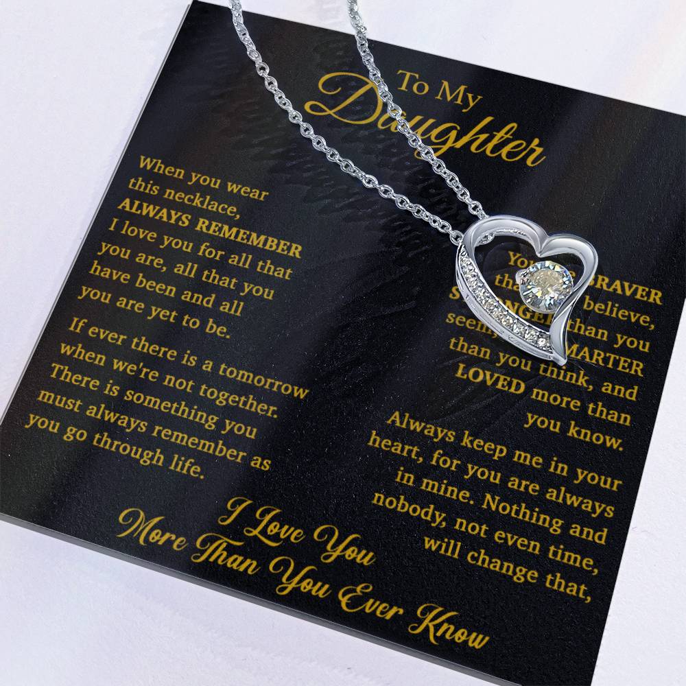 To My Daughter Necklace, Daughter Father Necklace, Daughter Gift From Dad, Mom 15_11_Or