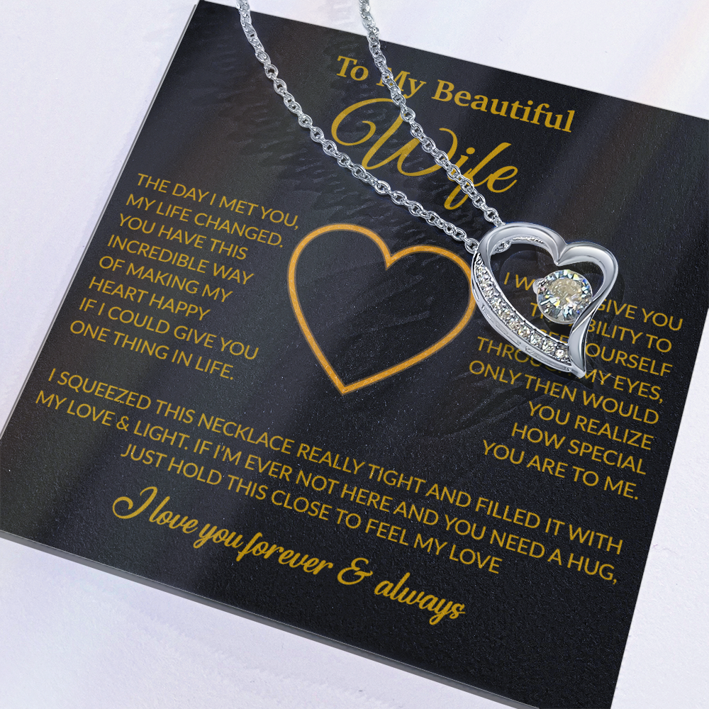 To My Wife Necklace, Gift For Wife, Anniversary Gift For Wife, Necklace For Wife 23_1_Gold