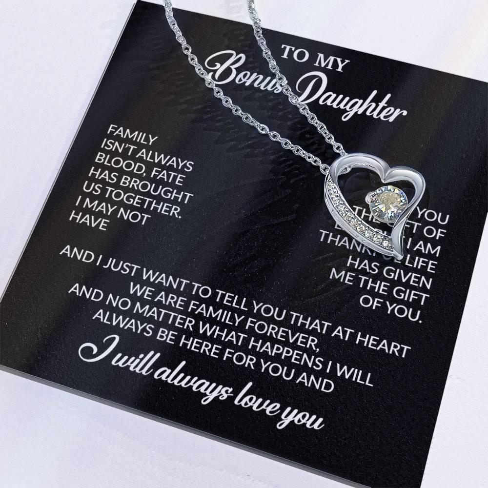 To My Bonus Daughter Necklace, Gift for Bonus Daughter, Step Daughter Birthday 26_11_Black