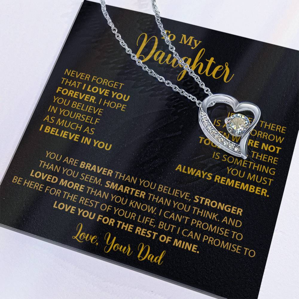 To My Daughter Necklace Gift for Daughter from Dad,Daughter Father Necklace 14_4_Gold