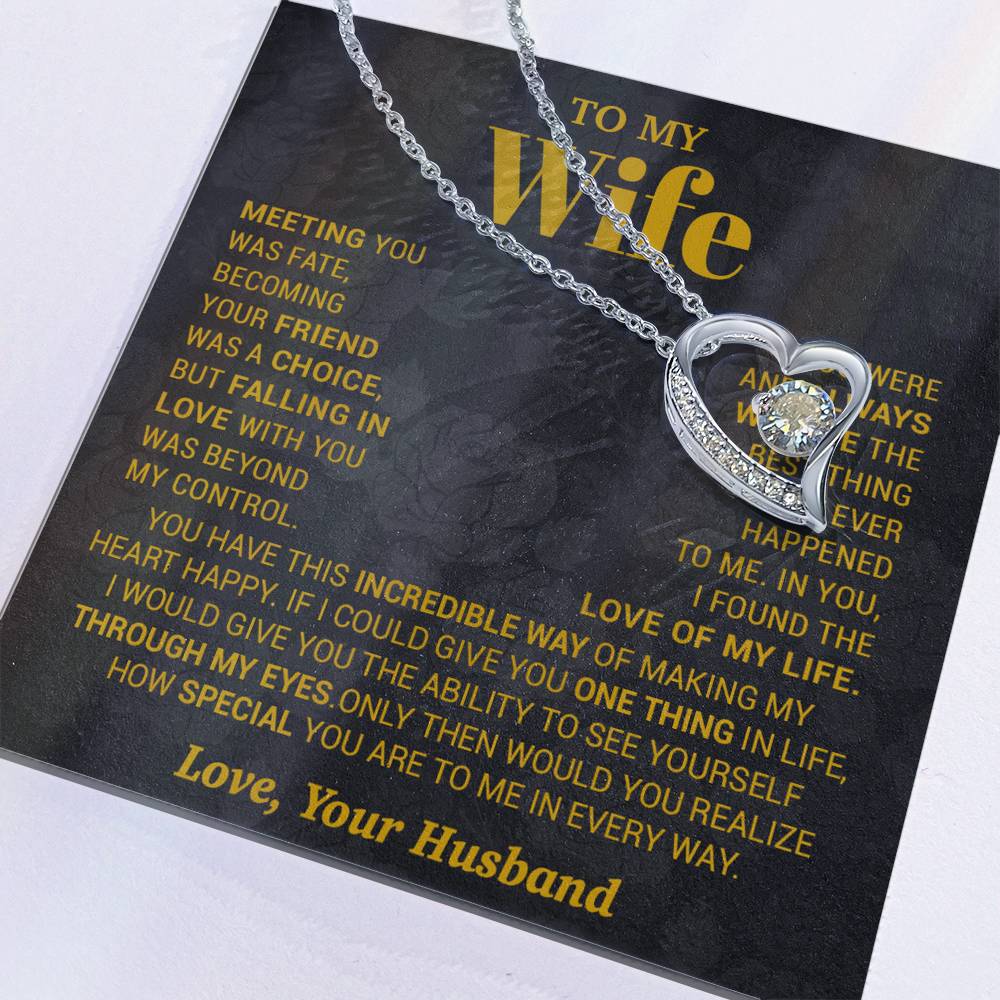 To My Wife Necklace, Meeting You Was Fate Love, Your Husband, Best Necklace For Wife_Gold