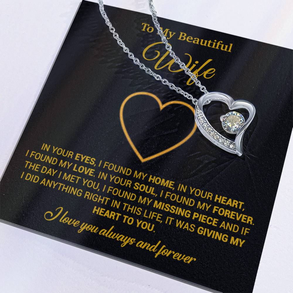 To My Wife Necklace, Gift For Wife, Anniversary Gift For Wife, Necklace For Wife 5_2_Gold