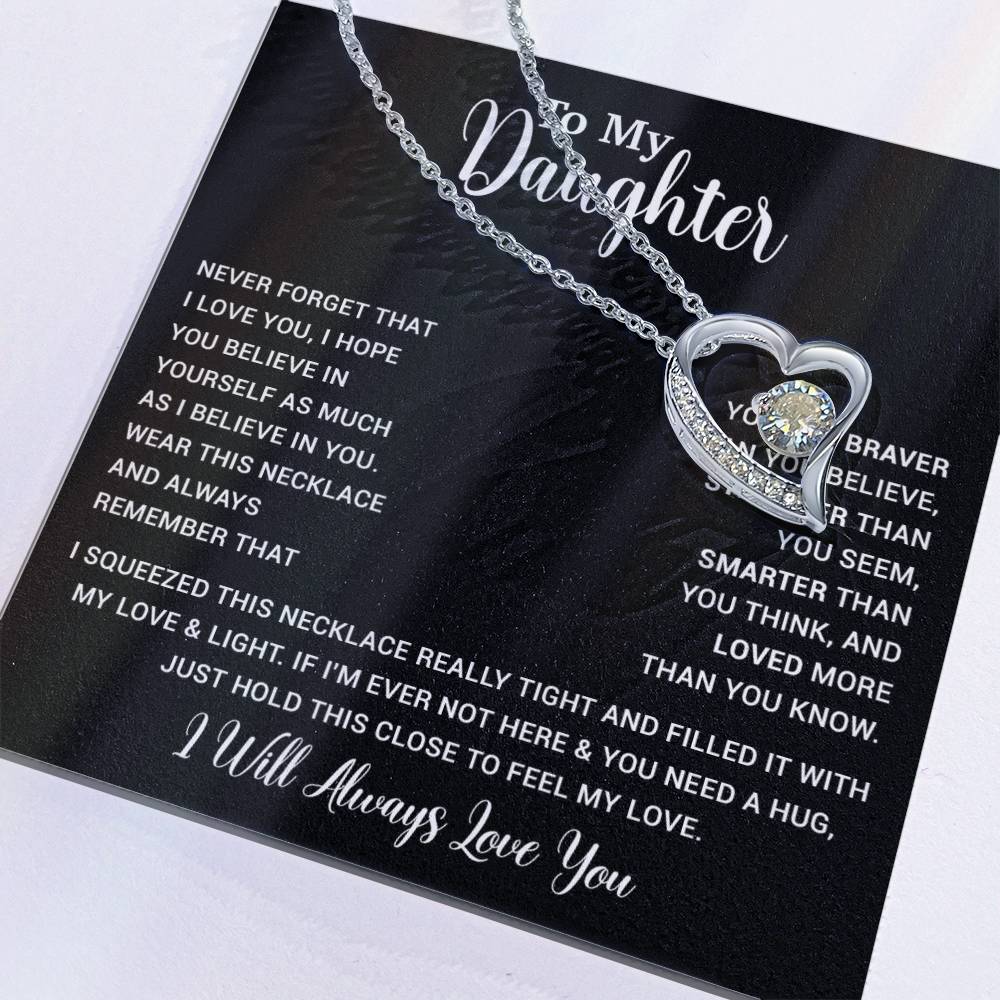 To My Daughter Necklace Gift for Daughter from Dad,Daughter Father Necklace 16_4_Black