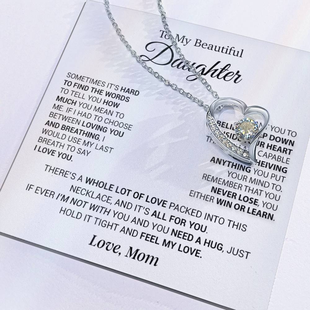 To My Daughter Necklace, Daughter Mother Necklace, Daughter Gift From Mom 5_12_White