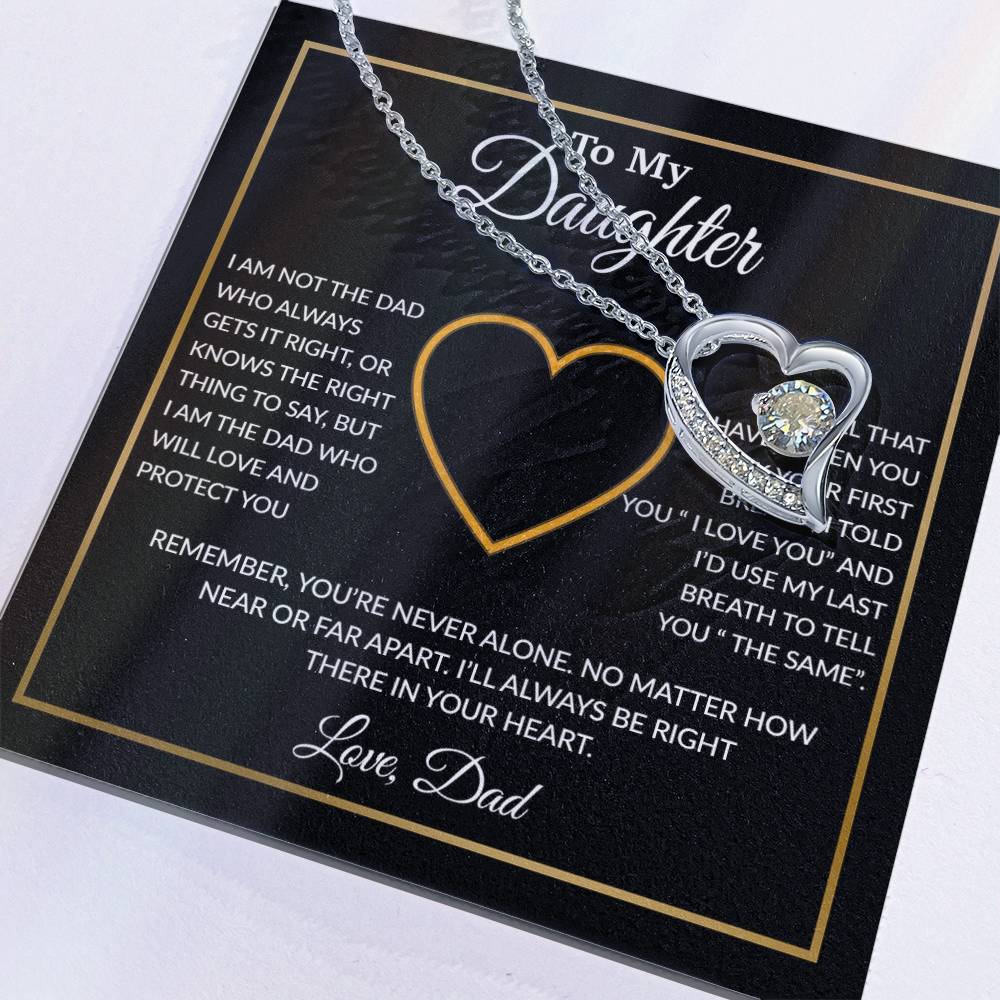To My Daughter Necklace, Gift For Daughter From Dad, Daughter Father Necklace 13_1_Black