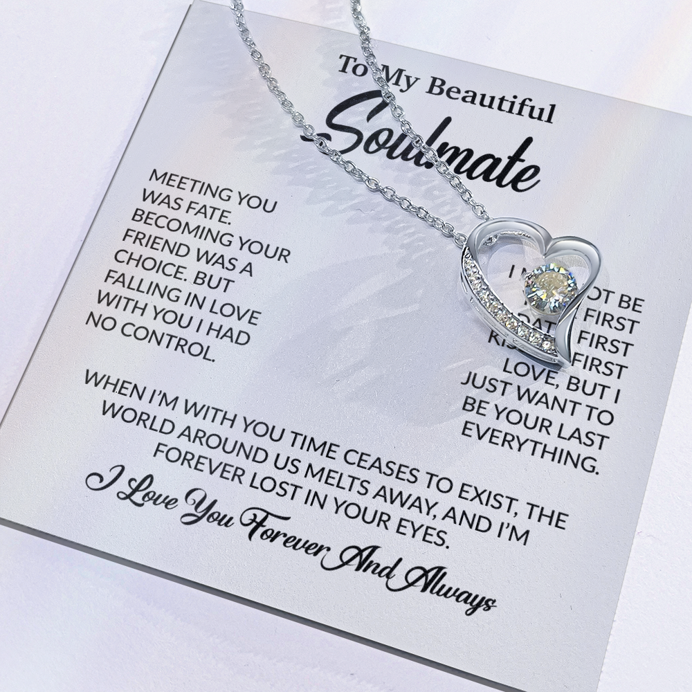 To My Soulmate Necklace, Soulmate Gift, Gift For Girlfriend, Christmas Gift 16_10_White