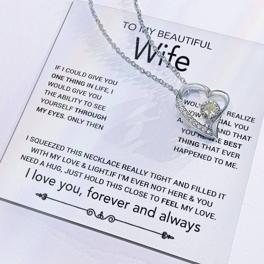 To My Wife Necklace, Christmas Gifts For Women, Anniversary Gift For Wife 8_10_White