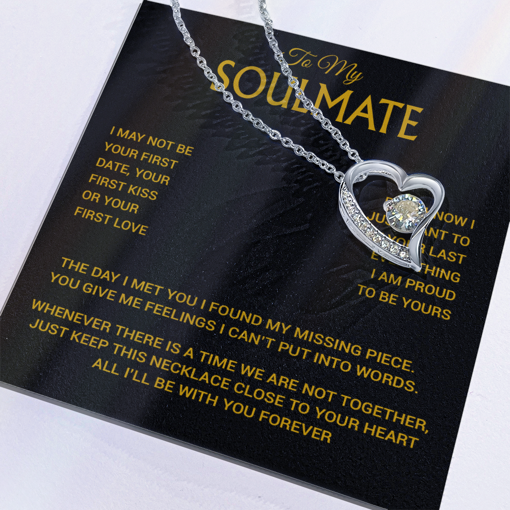 To My Soulmate Necklace, Soulmate Gift, Gift For Girlfriend, Valentines Gift 14_2_Gold