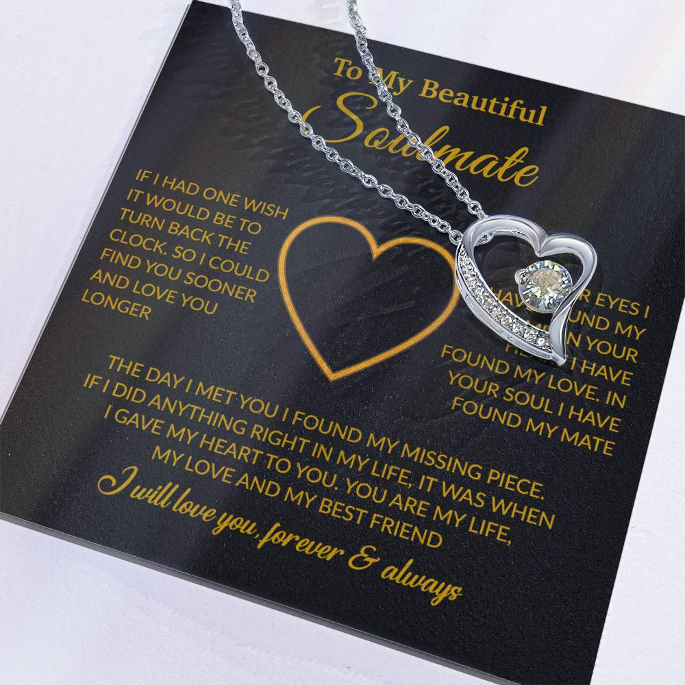 To My Soulmate Necklace, Anniversary Gift For Wife, Valentine Gift for Wife 17_12_Gold