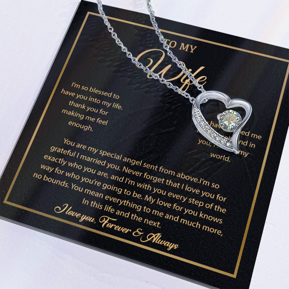 To My Wife Necklace, Gift For Wife, Anniversary Gift For Wife, Necklace For Wife 21_7_Gold