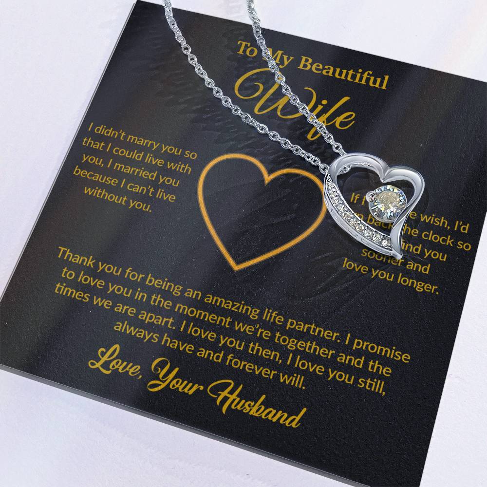 To My Wife Necklace, Gift For Wife, Anniversary Gift For Wife, Necklace For Wife 12_6_Gold