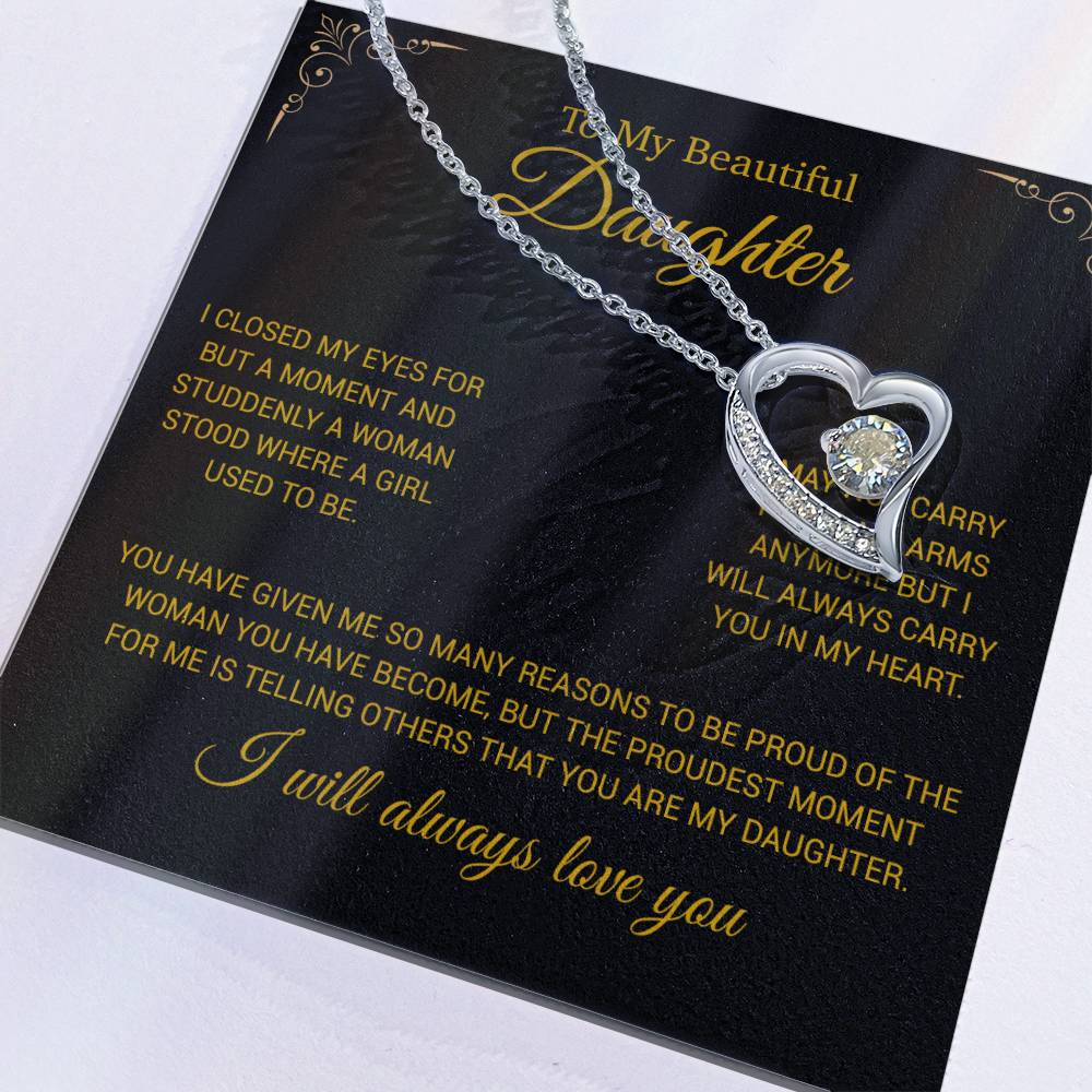 To My Daughter Necklace, Gift for Daughter from Dad, Daughter Father Necklace 29_11_Gold