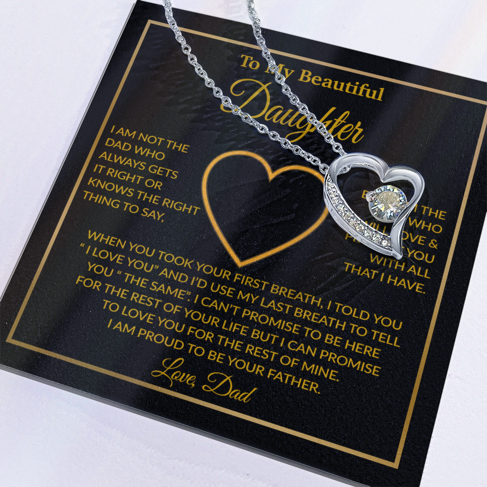 To My Daughter Necklace, Gift For Daughter From Dad, Daughter Father Necklace 12_1_Gold