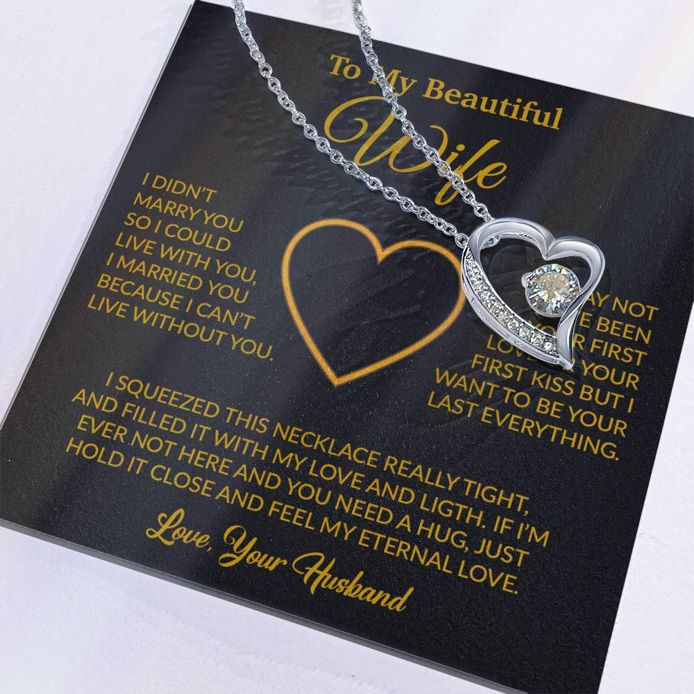 To My Wife Necklace, Gift For Wife, Anniversary Gift For Wife, Necklace For Wife 23_2_Gold
