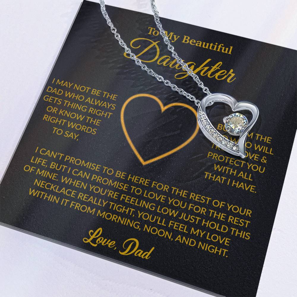 To My Daughter Necklace, Gift for Daughter from Dad, Father Daughter Necklace 16_6_Gold