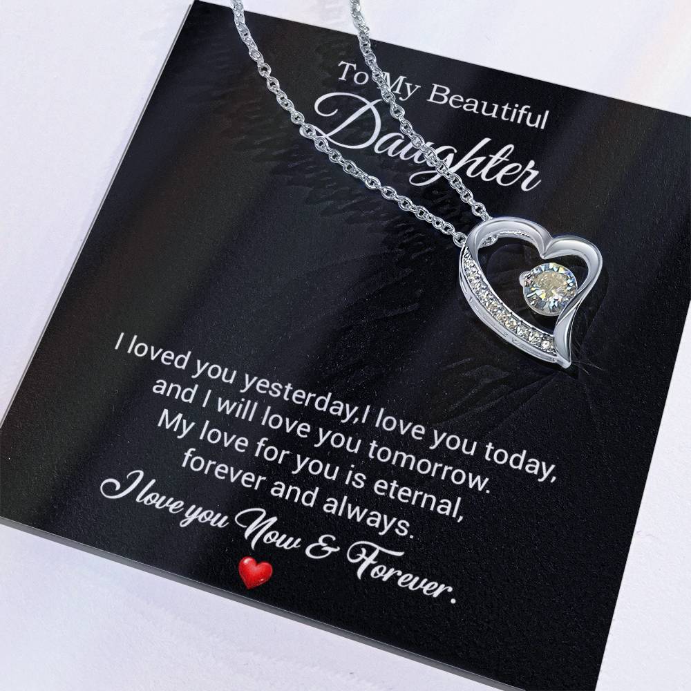 To My Daughter Necklace, Gift For Daughter From Dad, Daughter Father Necklace 30_7_Black