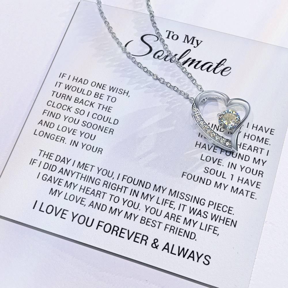 To My Soulmate Necklace, Wife, Girlfriend, Anniversary, Valentine, Birthday Gifts