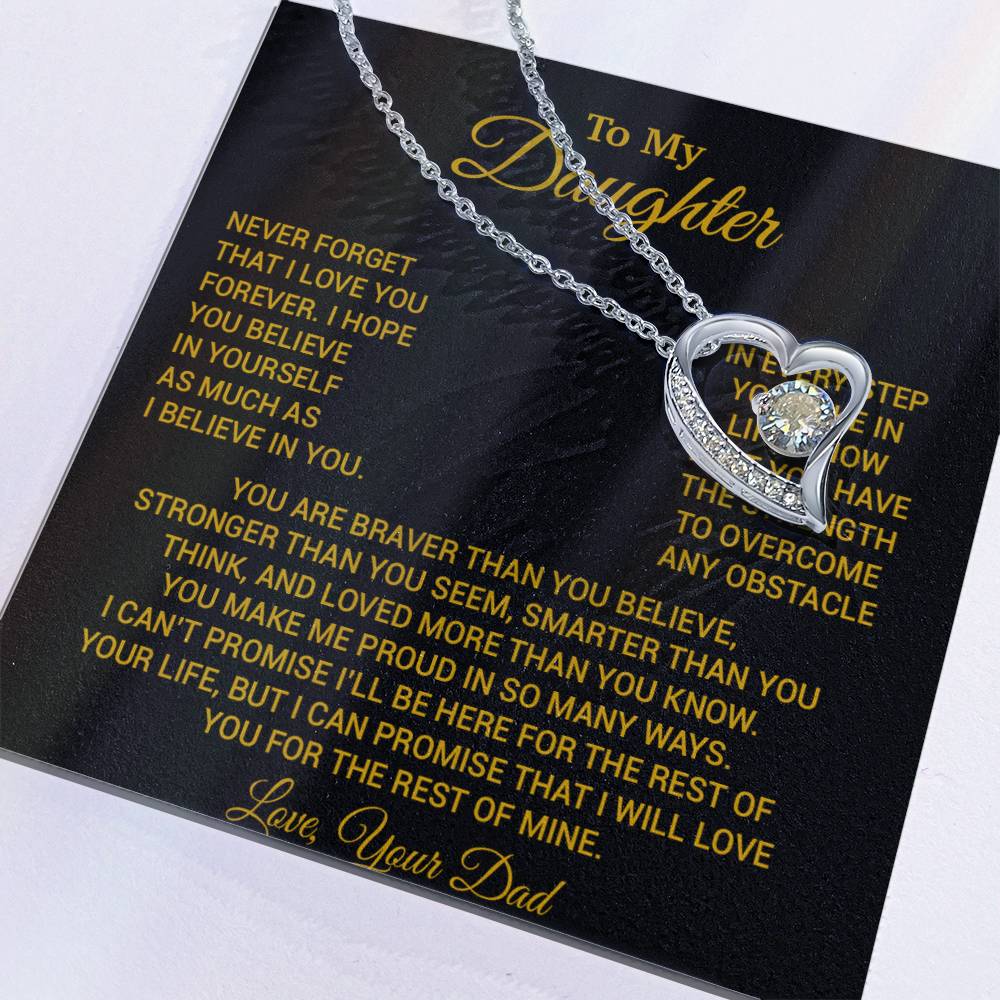 To My Daughter Necklace, Daughter Father Necklace, Daughter Gift From Dad 24_8_Gold