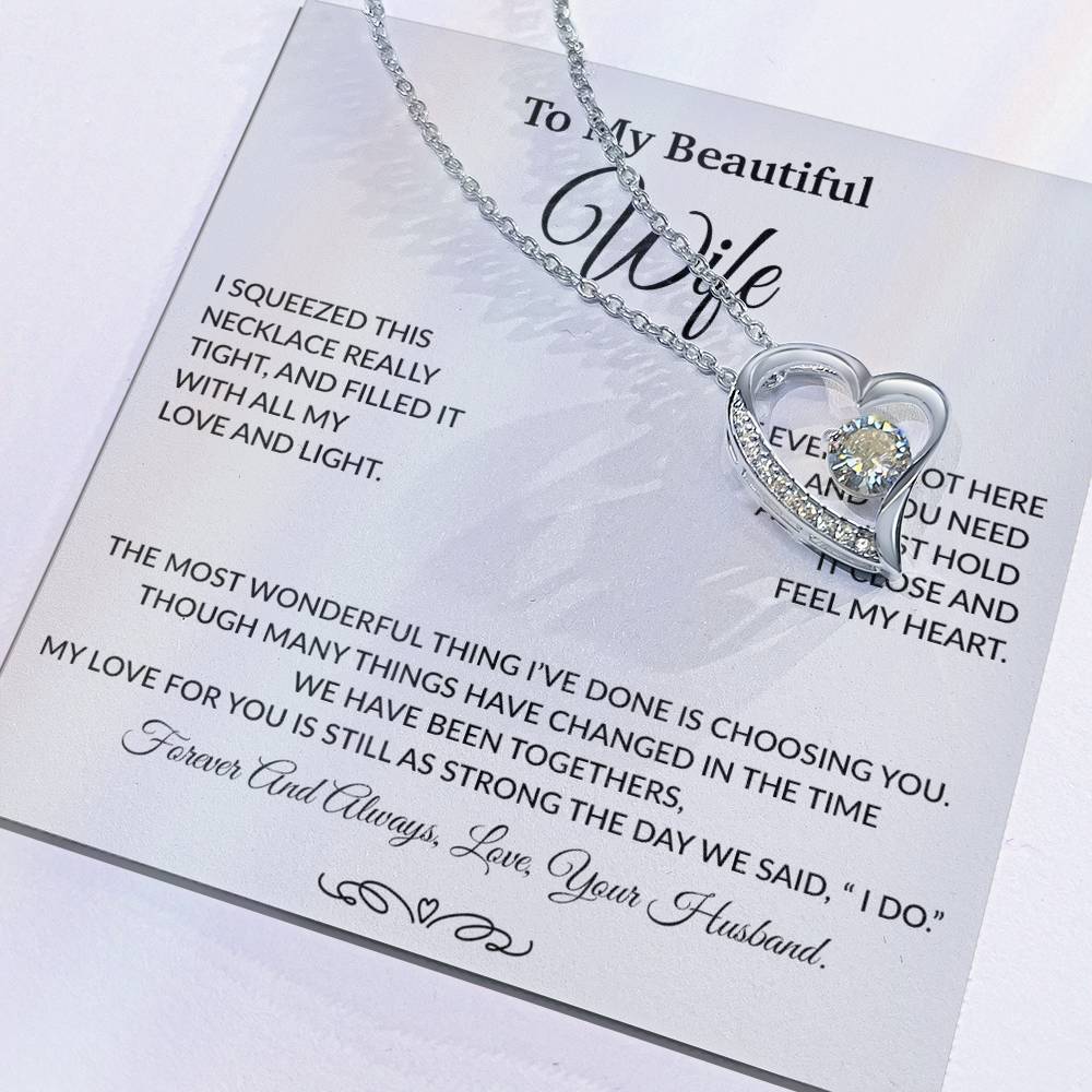 To My Wife Necklace, Gift For Wife, Anniversary Gift For Wife, Necklace For Wife 27_9_White