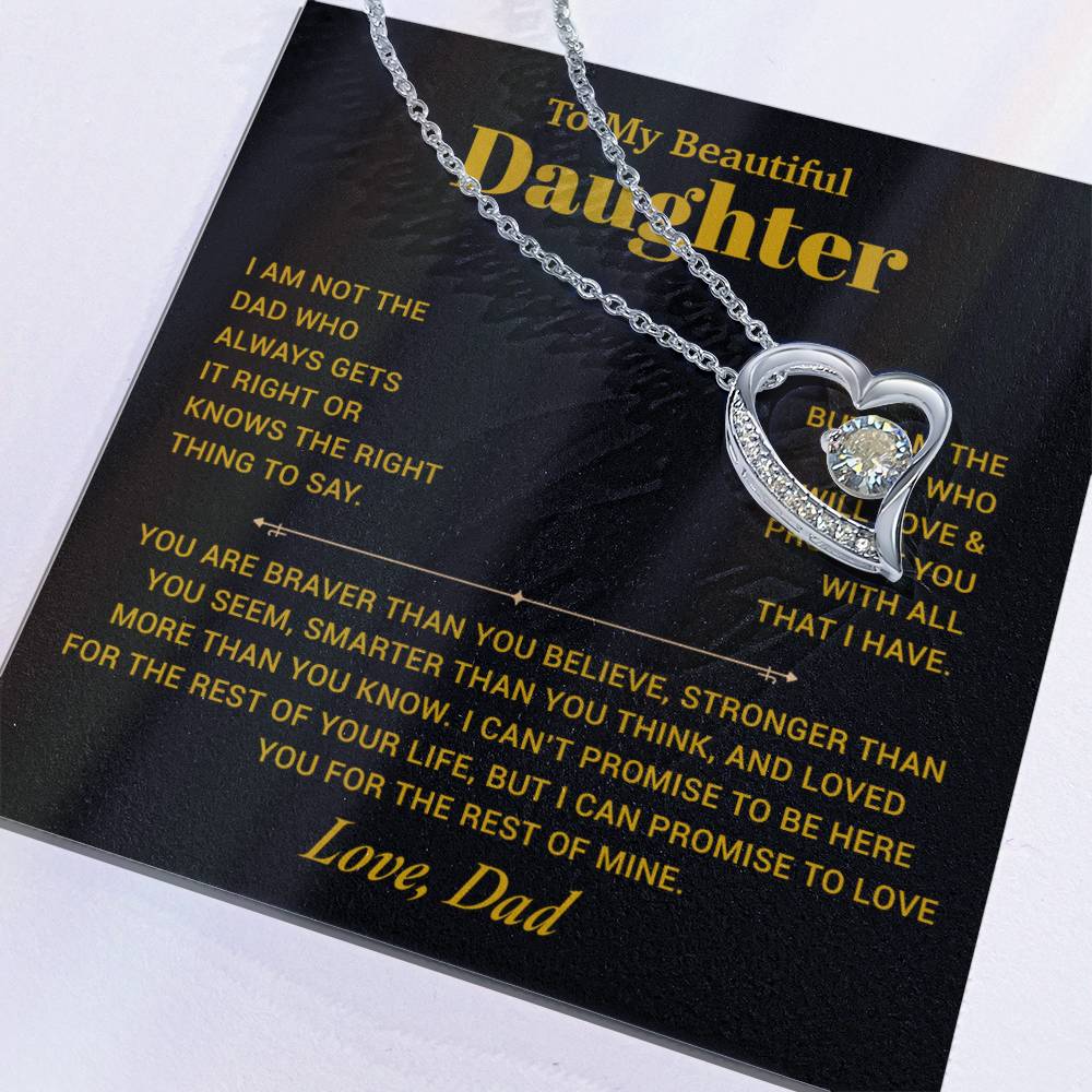 To My Daughter Necklace, Gift for Daughter from Dad, Father Daughter Necklace 21_10_Gold