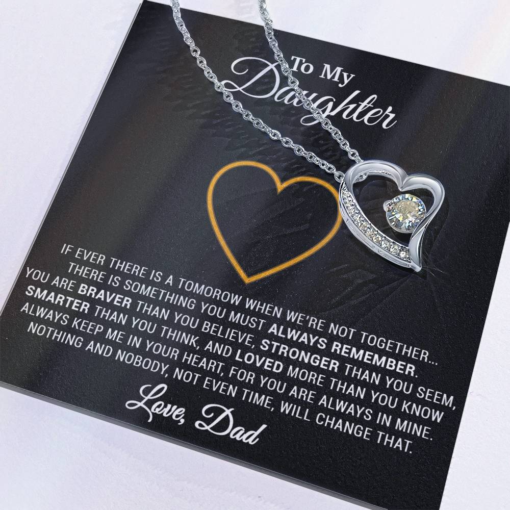 To My Daughter Necklace, Gift for Daughter from Dad, Father Daughter Necklace 12_12_Black