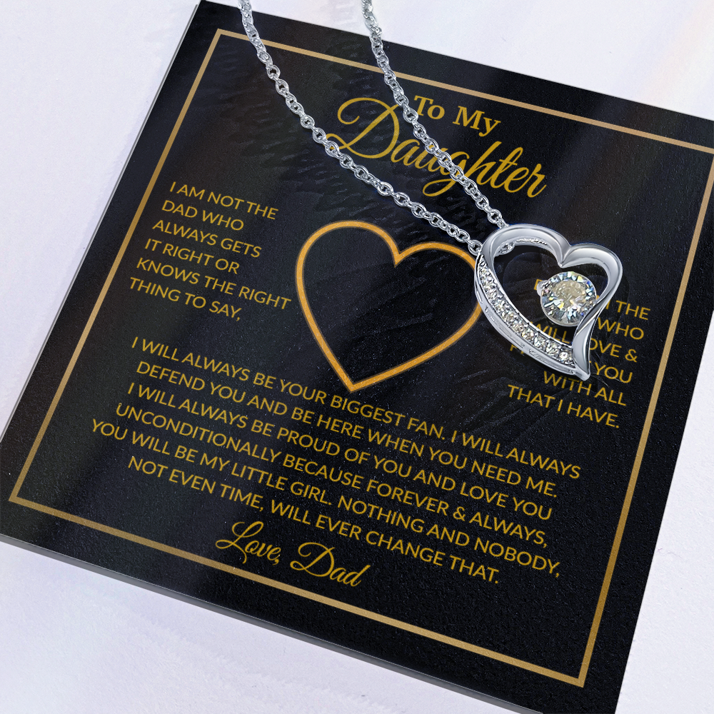 To My Daughter Necklace, Gift For Daughter From Dad, Daughter Father Necklace 6_12_Gold