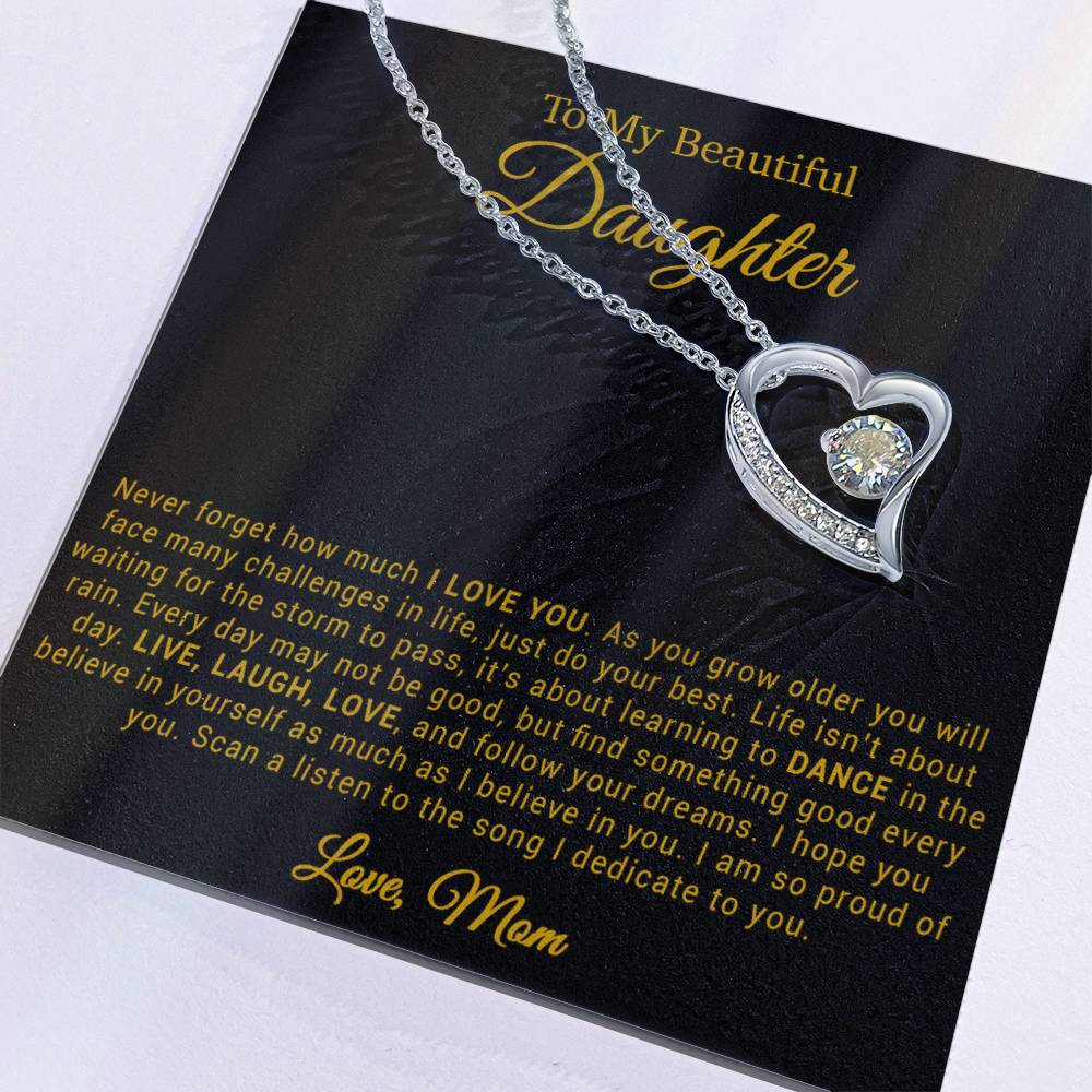 To My Daughter Necklace, Gift for Daughter from mom, Daughter mother Necklace 20_4_Gold