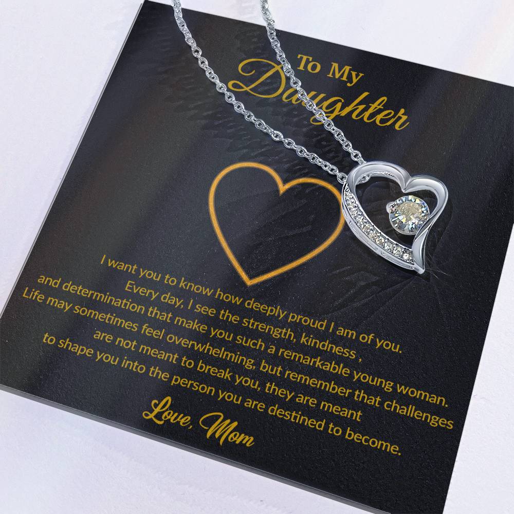 To My Daughter Necklace, Gift for Daughter from Dad, Father Daughter Necklace 10_8_Gold