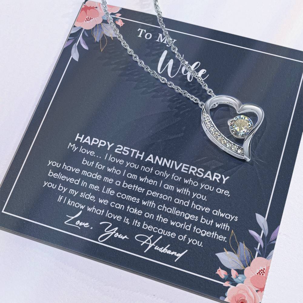 25th Anniversary Gift For Wife Necklace, 25 Year Anniversary, 25th Wedding Gift _Blue