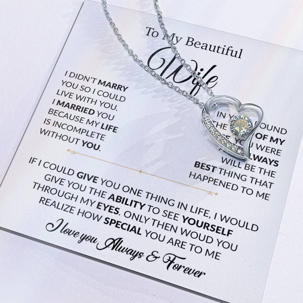 To My Wife Necklace, Gift For Wife, Anniversary Gift For Wife, Necklace For Wife 23_6_White