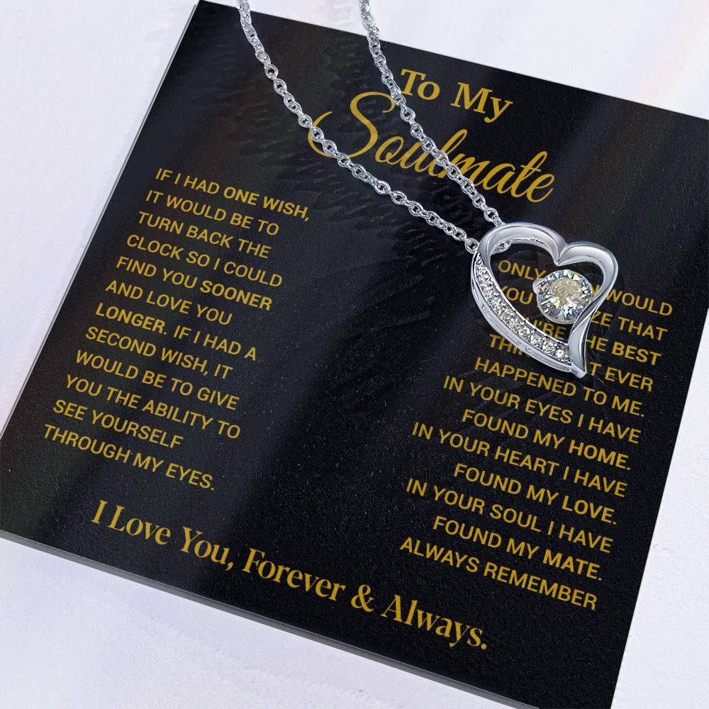 To My Soulmate Necklace, Soulmate Gift, Gift For Girlfriend, Christmas Gift 9_12_Gold