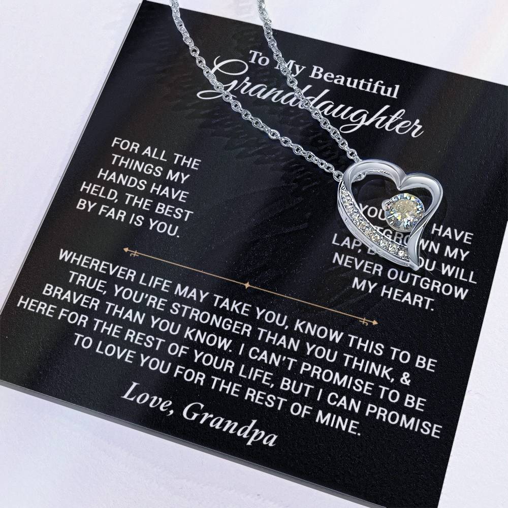 To My Granddaughter Necklace, Birthday Gift For Granddaughter, Birthday Gifts 8_6_Black