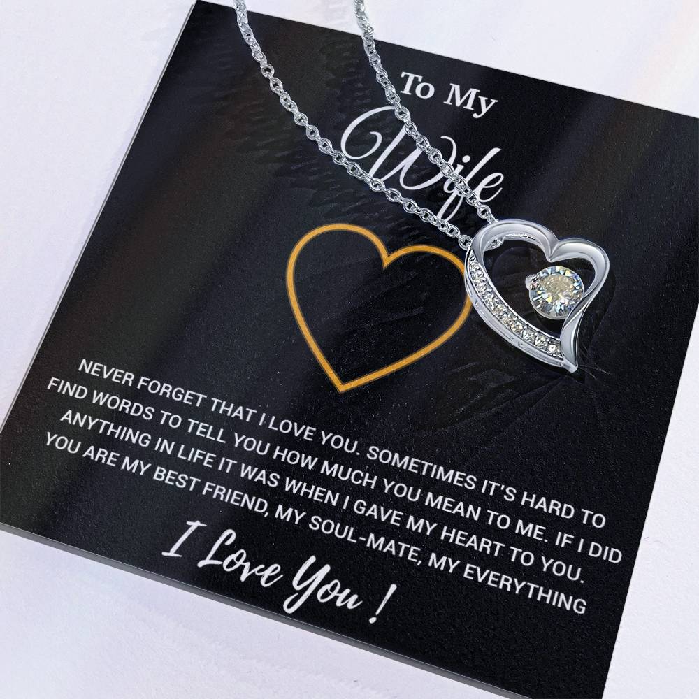 To My Wife Necklace, Christmas Gifts For Women, Anniversary Gift For Wife 2_1_Black