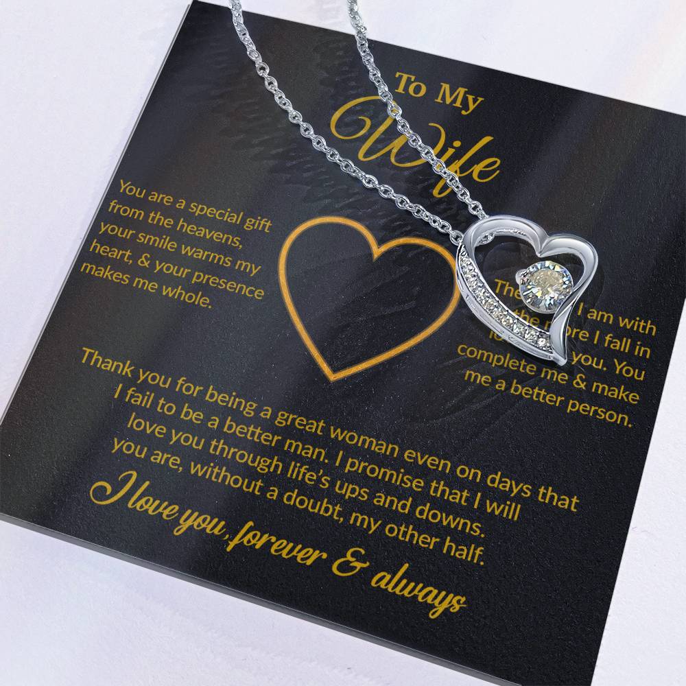 To My Wife Necklace, Gift For Wife, Anniversary Gift For Wife, Necklace For Wife 11_6_Gold