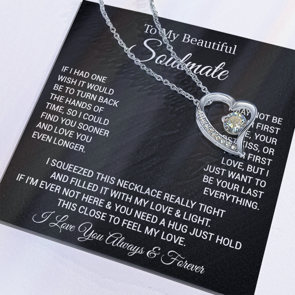 To My Soulmate Necklace, Gift For Soulmate, Anniversary Gift, Christmas Gift 24_2_Black