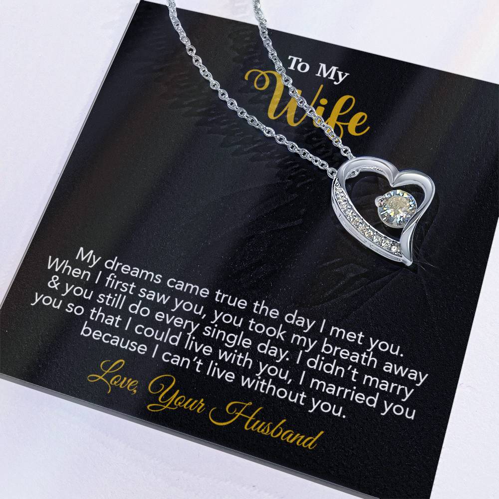 To My Wife Necklace, Wife Gift From Husband, Wife Husband Necklace, Christmas Gift 16_10_Gold