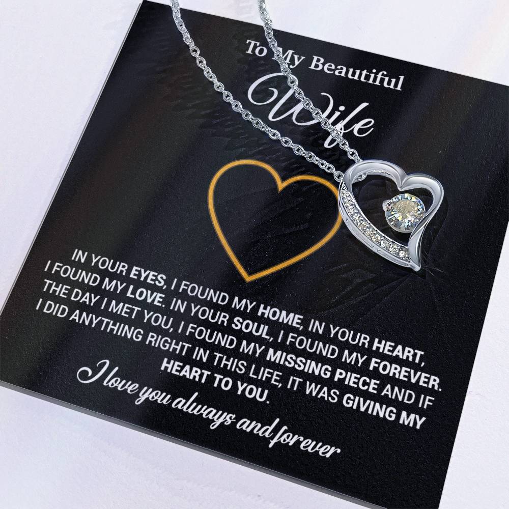 To My Wife Necklace, Gift For Wife, Anniversary Gift For Wife, Necklace For Wife 5_2_Black