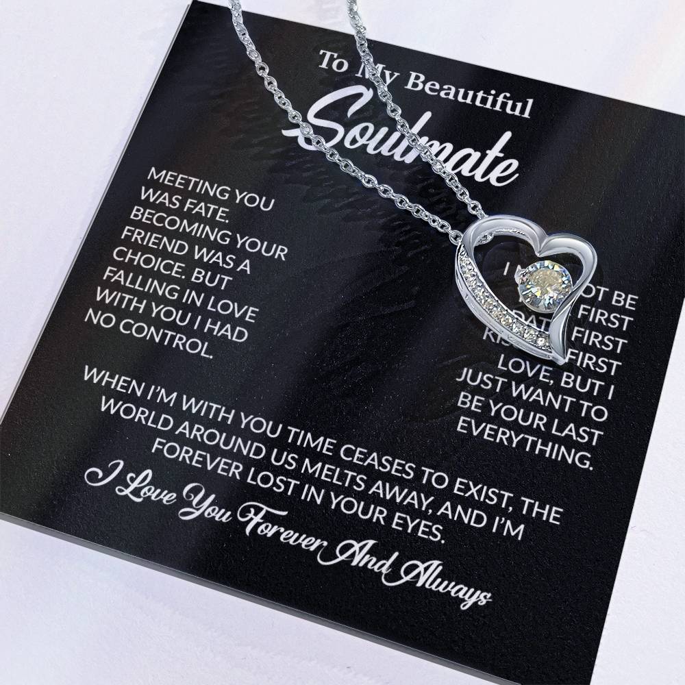 To My Soulmate Necklace, Soulmate Gift, Gift For Girlfriend, Christmas Gift 16_10_Black