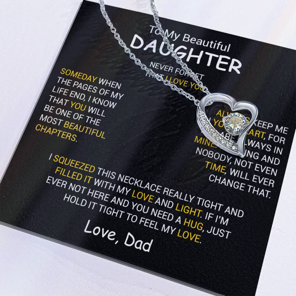 To My Daughter Necklace, Daughter Father Necklace, Daughter Gift From Dad 26_12_Black