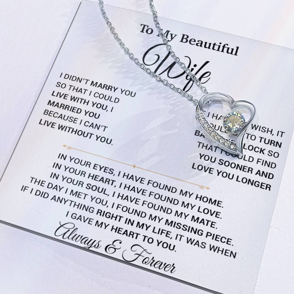 To My Wife Necklace, Christmas Gifts For Women, Anniversary Gift For Wife 12_9_White