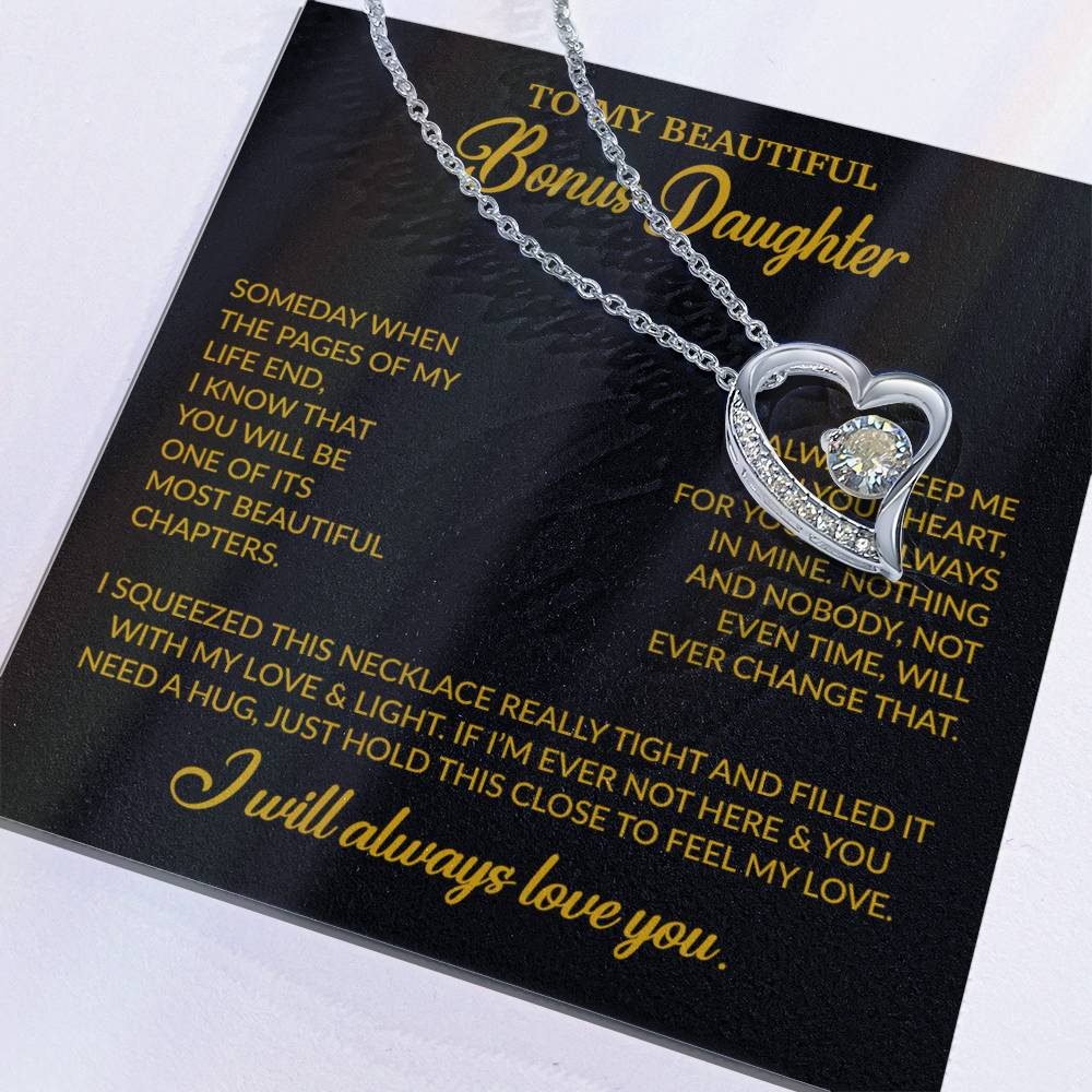 To My Bonus Daughter Necklace, Gift for Bonus Daughter, Step Daughter Birthday 25_11_Gold