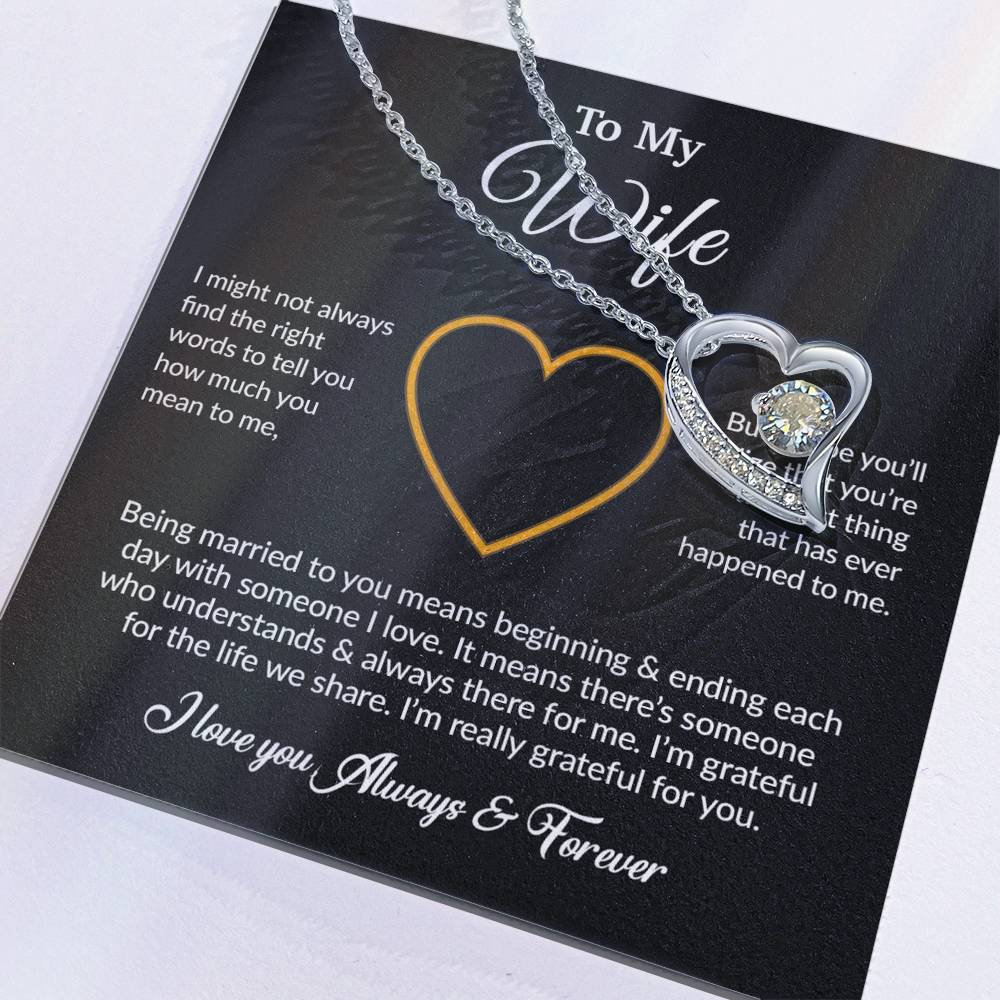 To My Wife Necklace, Gift For Wife, Anniversary Gift For Wife, Necklace For Wife 15_6_Black