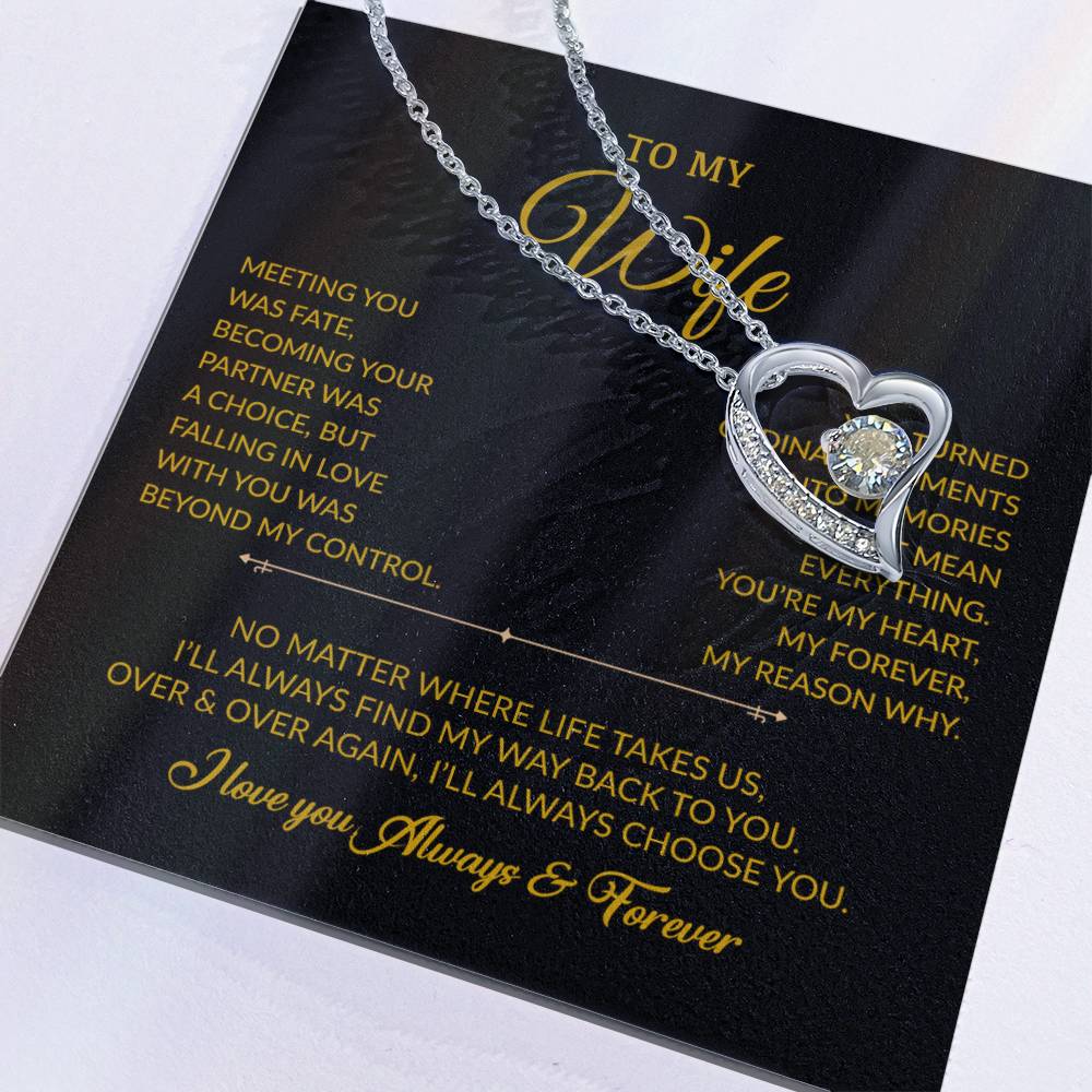 To My Wife Necklace, Gift For Wife, Anniversary Gift For Wife, Necklace For Wife 3_8_Gold