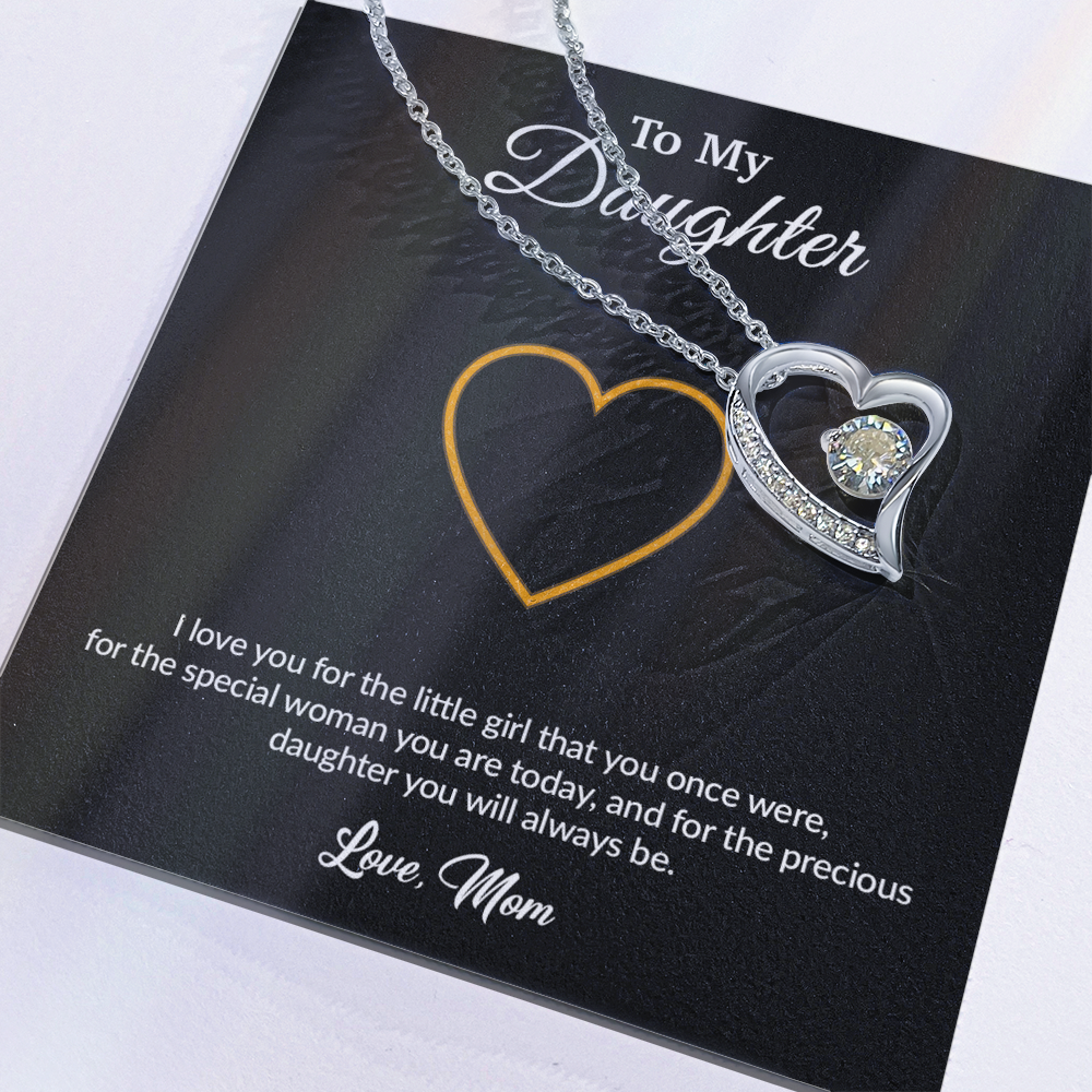 To My Daughter Necklace, Gift for Daughter from Mom, Mother Daughter Necklace 11_8_Black