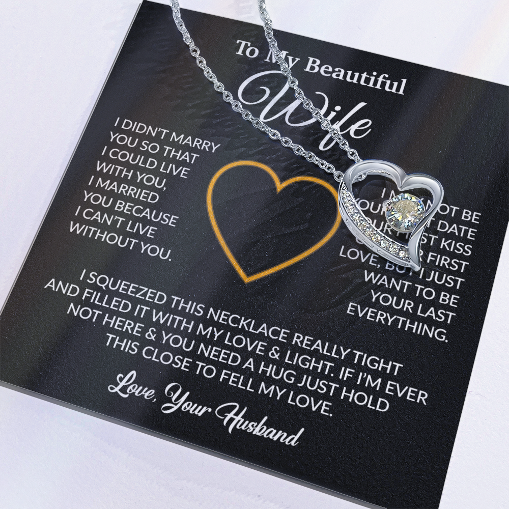 To My Wife Necklace, Wife Gift from Husband, Christmas Gift 7_12_Black