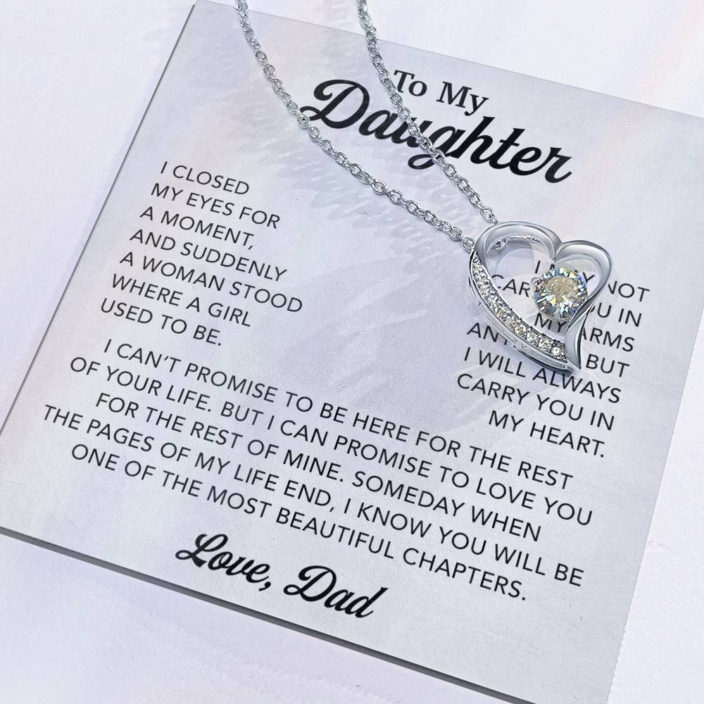 To My Daughter Necklace, Gift for Daughter from Dad, Father Daughter Necklace 28_3_White