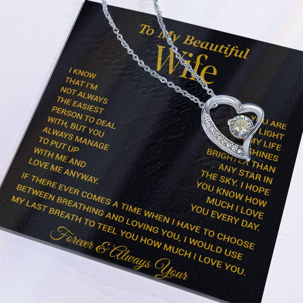 To My Wife Necklace, Gift For Wife, Anniversary Gift For Wife, Christmas Gift 28_11_Gold