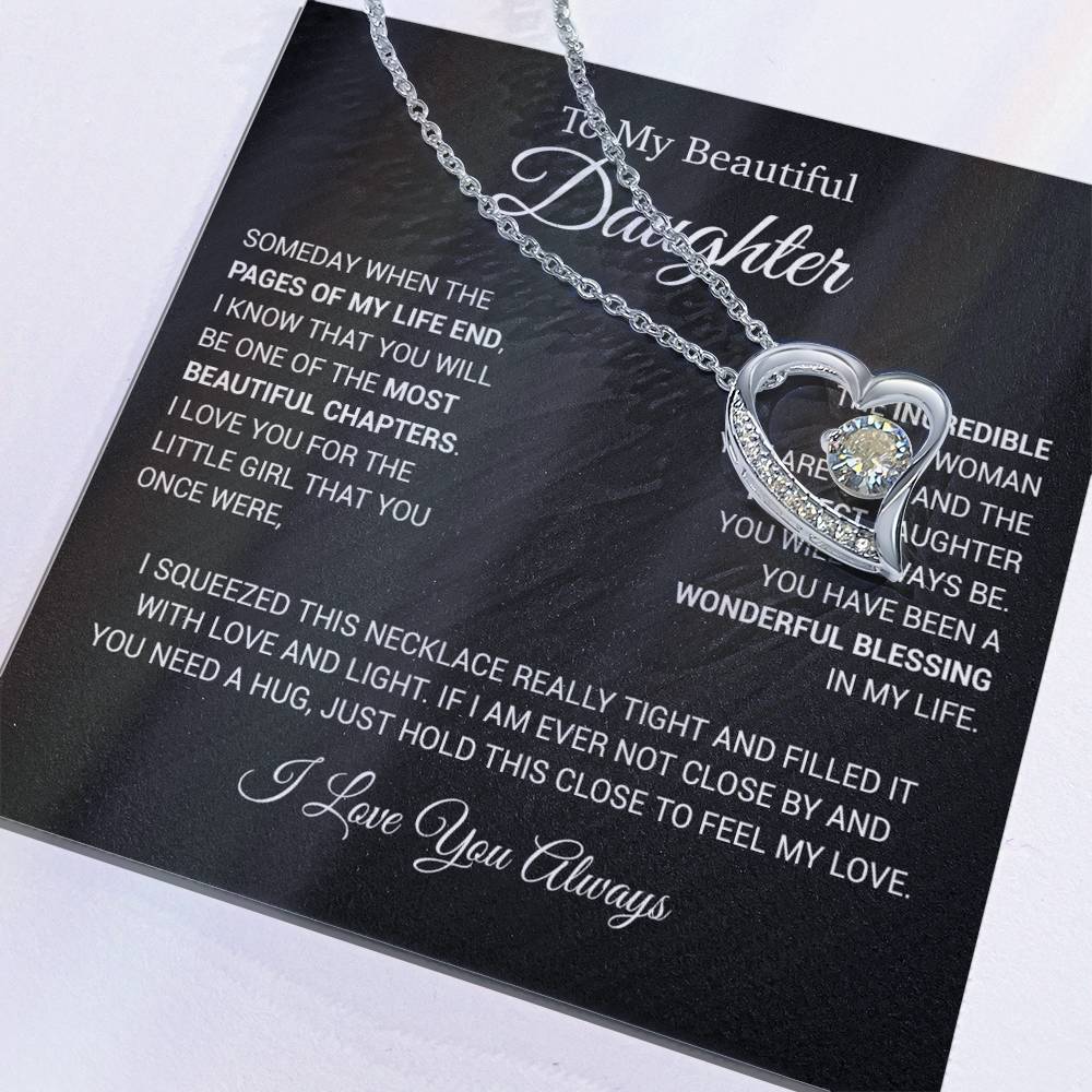 To My Daughter Necklace, Daughter Father Necklace, Daughter Gift From Dad 4_6_Black