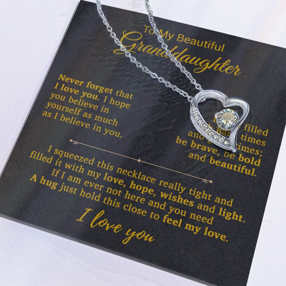 To My Granddaughter Necklace, Birthday Gift For Granddaughter, Birthday Gifts 14_9_Gold