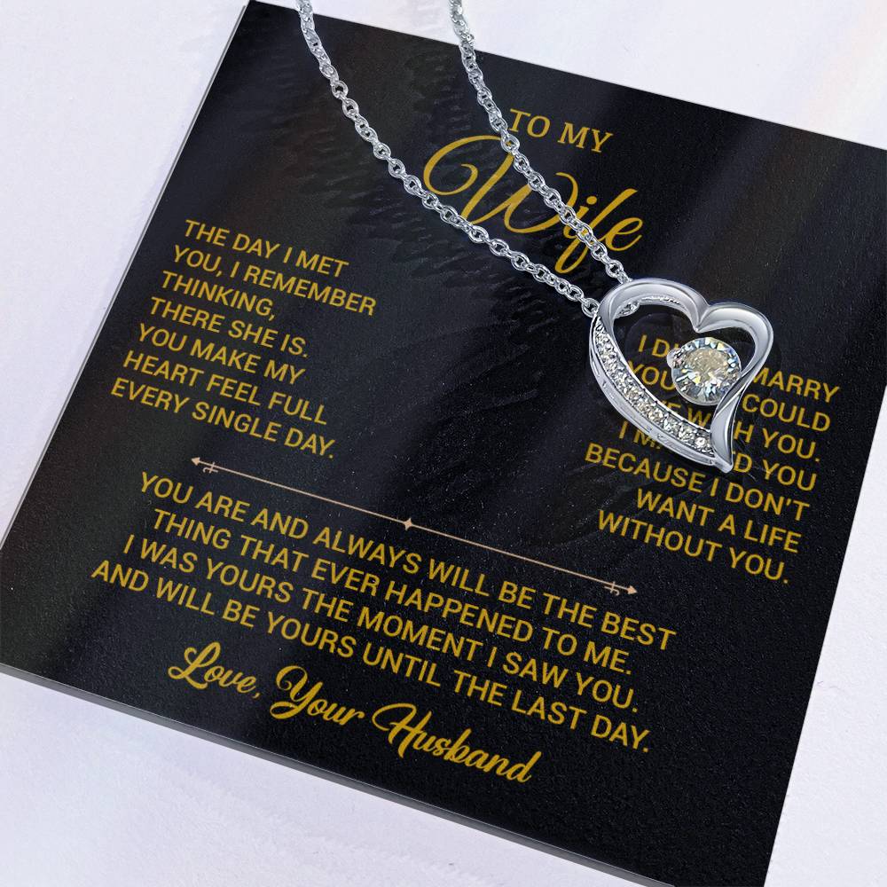 To My Wife Necklace, Gift For Wife, Anniversary Gift For Wife, Christmas Gift 19_9_Gold